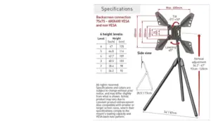 Suport tripod portabil Barkan DTP410, 13-83, Max 50kg - Imagine 2