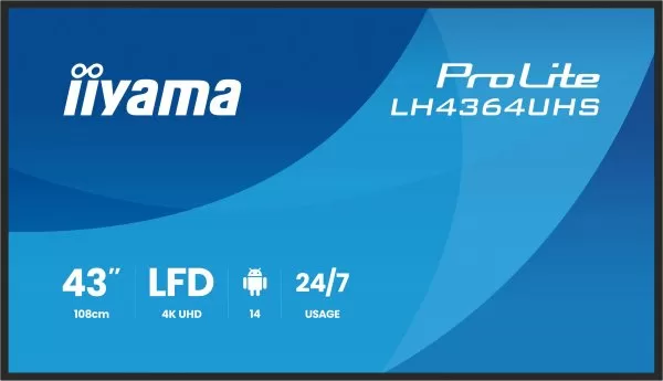 Monitor Iiyama LH4364UHS-B1AG 43'' UHD 3840x2160 60Hz - Imagine 2