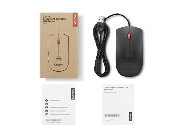 Mouse biometric USB Lenovo G3 cu amprenta digitala - Imagine 8