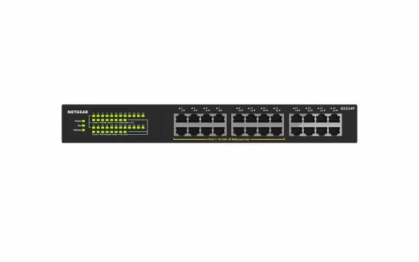 Switch 24PT GIGE UNMNGED Netgear GS324P POE+ - Imagine 5